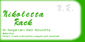 nikoletta rack business card